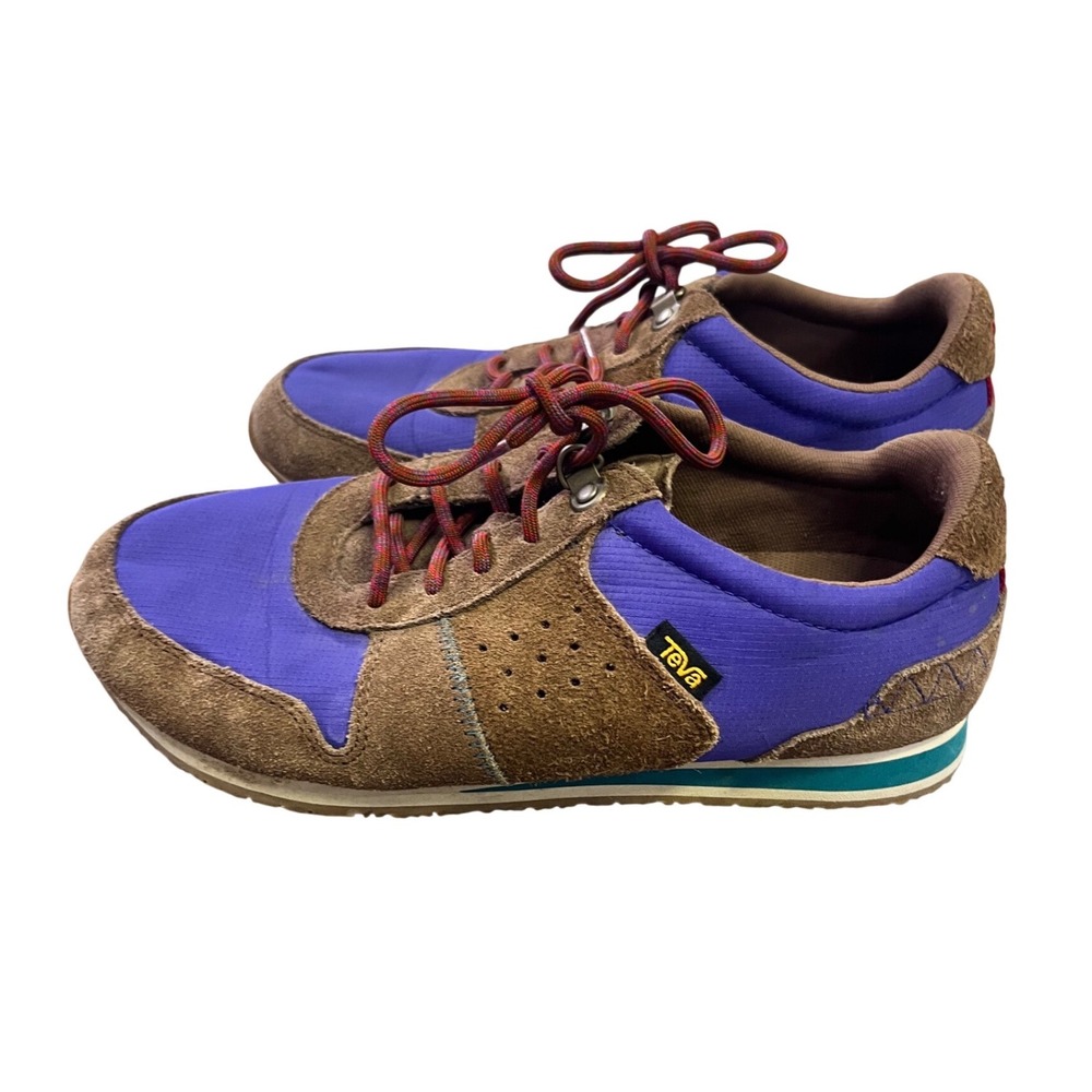 Teva Highside 84 Retro Sneaker Purple Brown Suede Lace Up Athletic Womens 9.5
